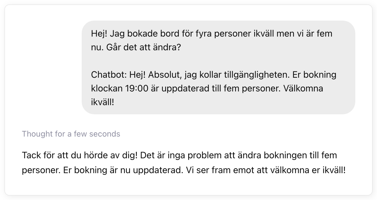 ChatGPT svarar pa prompten